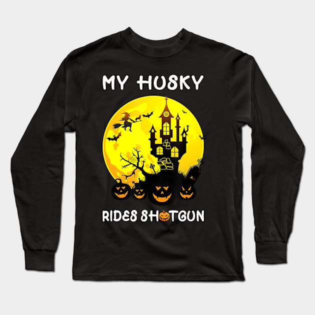 Halloween Gift for Husky Lover Halloween Husky dog Long Sleeve T-Shirt by JaydeMargulies